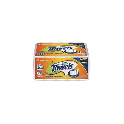 Member's Mark Paper Towel, 15 Rolls/150 Sheets per Roll