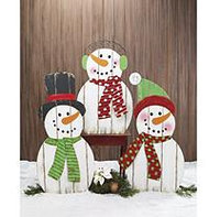Burton+burton Wood Plank Snowman Family