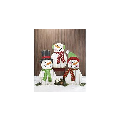 Burton+burton Wood Plank Snowman Family