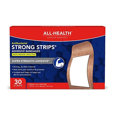 All Health Heavy Fabric Strong Strip, Antibacterial, XL, 30 Count