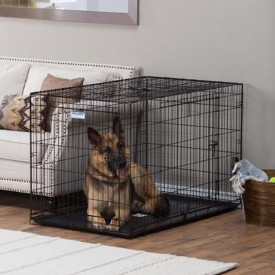 Precision ProValu Great Crate Double Door Dog Crate with FREE Pad - Black