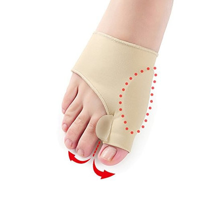 1 Pair Gel Pad Bunion Protector Sleeves Corrector Pad with Gel Toe Separators Spacers Straightener and Spreader 2 Booties For Hallux Valgus Bunion Pain Relief Proper Big Toe Alignment Wear with Shoes