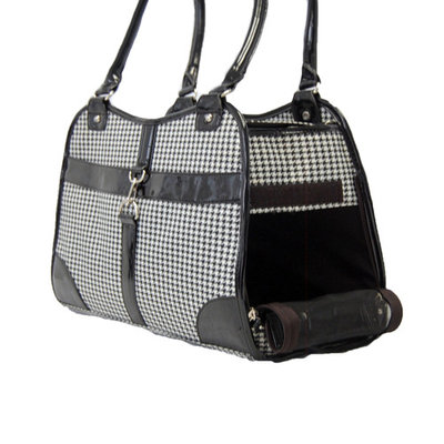 Black Classic Hundthooth Fabric Carrier For Pet Dog Clothing Clothes Cat - One Size (Gift for Pet)