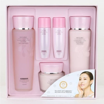 3wclinic Flower Effect Extra Moisturizing Skin Care 3set,soft,bright,healthy,gift Mask Pack