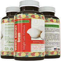 Pure White Kidney Bean Extract Pills a Natural Dietary Weight Loss Supplement with Starch Carb Blocker Appetite Suppressant Lose Body Fat Aid Digestive System for...