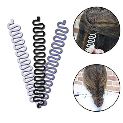 Magic Hair Braided Tool Women Fashion French Hair Styling Clip DIY French Hair Braiding Tool Hairstyle Braid Tool Twist Plait Hair Braiding Tool Bun or Pony Tail Hair Accessories 3 Pack