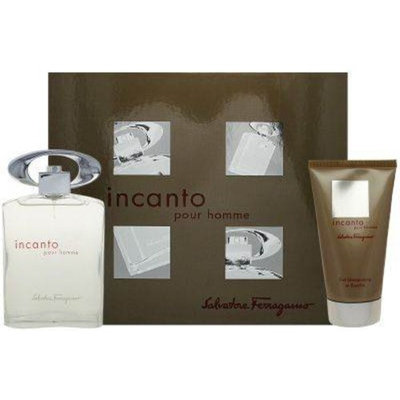 Incanto Pour Homme by Salvatore Ferragamo 2 Piece Set Includes: 3.4 oz Eau de Toilette Spray + 2.5 oz Shampoo and Shower Gel