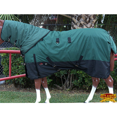 HILASON 1200D WATERPROOF POLY TURNOUT HORSE BLANKET NECK COVER GREEN BLACK
