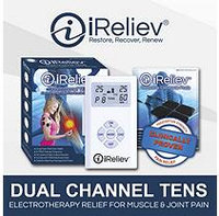 iReliev Dual Channel TENS Pain Relief System with 8 Electrode Pads