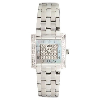 Women's Croton Stainless Steel Watch with Swiss Quartz Diamond - Silver