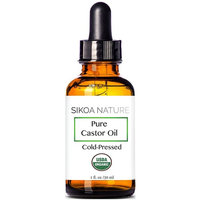 SIKOA Skincare Pure 100% Castor Oil Cold Pressed- Pure Oil For Eyelashes, Face, Skin Moisturizer, Hair Growth, Scalp, Thicker Eyebrows.1 oz