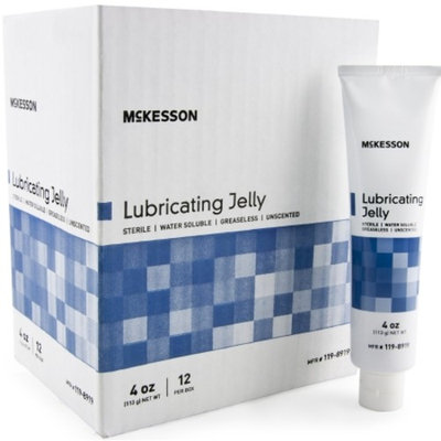 McKesson sterile Lubricating jelly lubricant 4 oz tubes water based ''Box of 12'' 8 Pack
