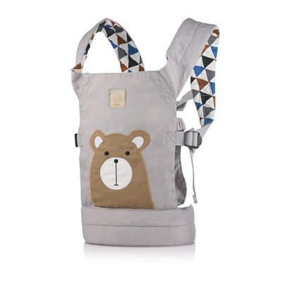 GAGAKU Dolls Carrier Front and Back Soft Cotton for Baby over 18 Months, Brown Bear - Grey