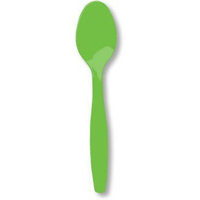 Amscan Reusable Party Spoon Tableware, Kiwi Green, Plastic , Full Size, Pack of 20