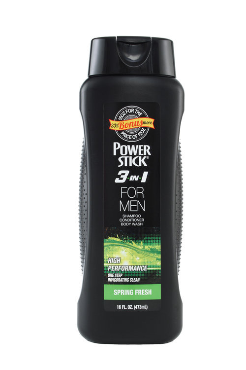 Power Stick Spring Fresh 31 Body Wash Shampoo and Conditioner 16 oz