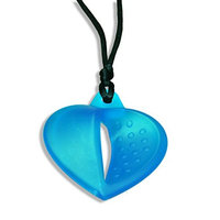 KidKusion Gummi Teething Necklace Heart, Turquoise