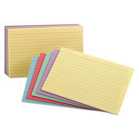 Oxford Ruled Index Cards, 3 x 5, Assorted Colors, 100/Pack