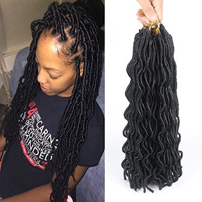 20inch 7Packs/lot 700g Faux Locs Crochet Braid Twist Hair 24roots Synthetic Kanekalon Braiding Fiber Hair Extension ((7 packs/lot) 20'', 1B#)