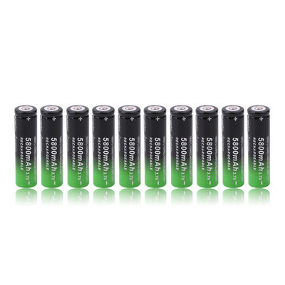 10PCS 5800mAh Powerful Efficient 3.7v Li-ion Rechargeable 18650 Battery