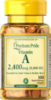 Puritan's Pride Vitamin A 8,000 IU (2,400 mcg)-100 Rapid Release Softgels