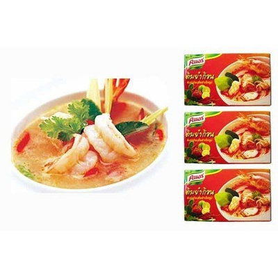 Thai Knorr Tom Yum Seasoning Cubes 24g. (Pack of 3)