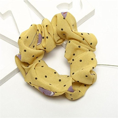 Women Elastic Hair Rope Ring Tie Scrunchie Ponytail Holder Elastic Printed Stretchy Moisture Hair Band Headband