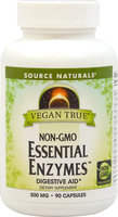 Vegan True Non-GMO Essential Enzymes, 90 Vegetarian Capsules, Source Naturals