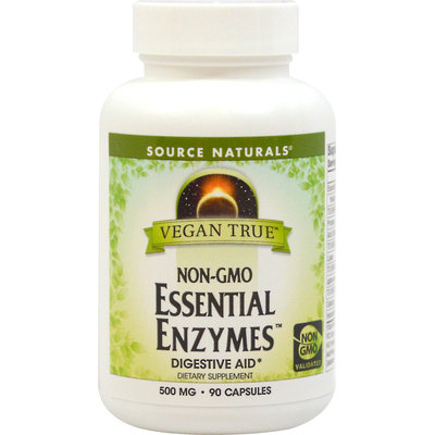 Vegan True Non-GMO Essential Enzymes, 90 Vegetarian Capsules, Source Naturals