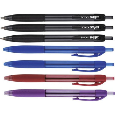 School Smart 1570496 0.7mm Pen Grip Hybrid Ink Assorted Set of 7