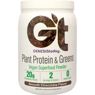 Plant Protein & Greens Chocolate Genesis Today Inc 18.59 oz (17 Serving Powder