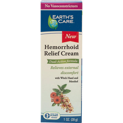 Hemorrhoid Relief Cream, Dual-Action Formula, 1 oz, Earth's Care