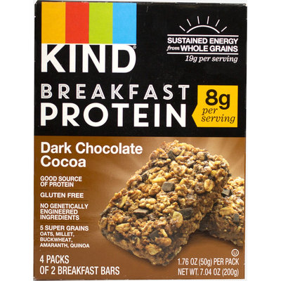 Kind KIND Breakfast Protein Bars, Dark Chocolate Cocoa, 8g Protein-4 Bars