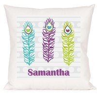 Personalized Feather Design Accent Pillow