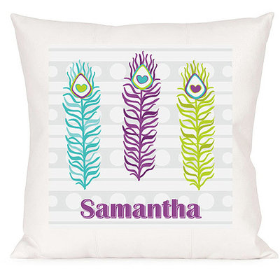Personalized Feather Design Accent Pillow