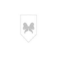 Ahi Bow Rhinestone Bandana White Large