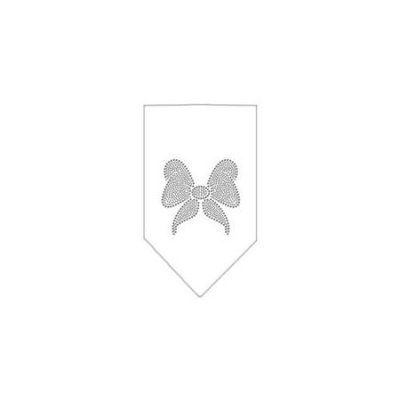 Ahi Bow Rhinestone Bandana White Large