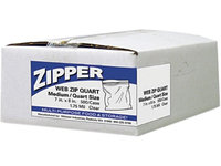 Webster ZIPQUART Reclosable Plastic Freezer Bags, Quart - 500-Pack