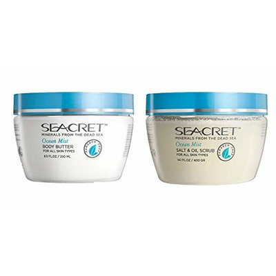 Seacret Dead Sea Spa Body Butter + Salt & Oil Scrub Set- Various Scent (Ocean Mist)