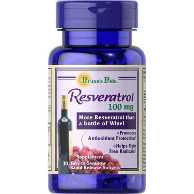 Puritan's Pride Resveratrol 100 mg-30 Rapid Release Softgels