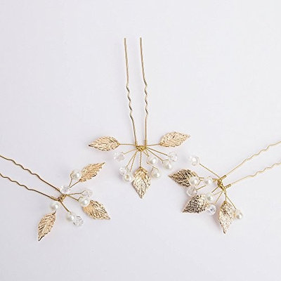Kercisbeauty Butterfly Three Leaves Crystal Clear Bridal Hair Pins Wedding Headpiece Bridal Hairpiece Wedding Hair Accessories For Flower Girl Bridal (Set of 3)