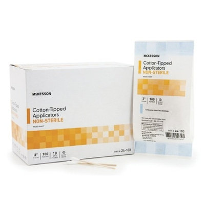 McKesson - Swabstick McKesson Cotton Tip Wood Shaft 6 Inch NonSterile 100 per Pack - 1000/Box - McK