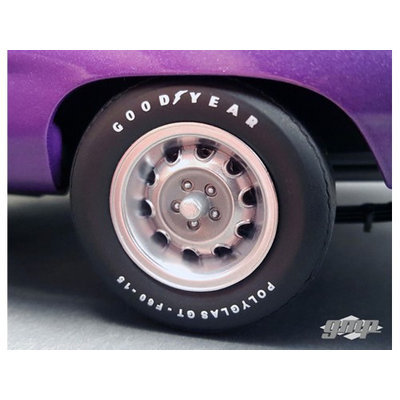 GMP 18825 1970 Plymouth Road Runner Rally Wheels & Tires Set of 4 Pack 1-18