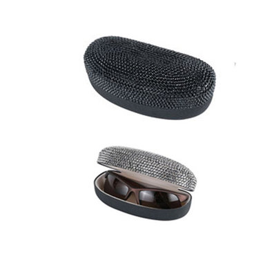 Stylish Bling Sun Glass Case (Black) Rhinestone Studded Fashion Glasses Case