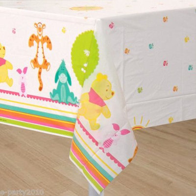 Hallmark Disney Pooh Little Hunny Bunny Baby Shower Plastic Tablecover