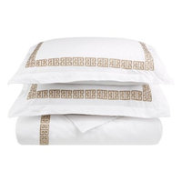 Superior Kendell Greek Border Cotton Duvet Cover Set