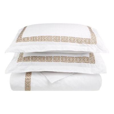 Superior Kendell Greek Border Cotton Duvet Cover Set