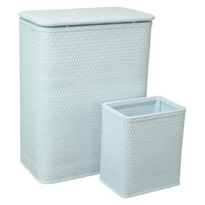 Chelsea Collection Hamper with Matching Square Wastebasket