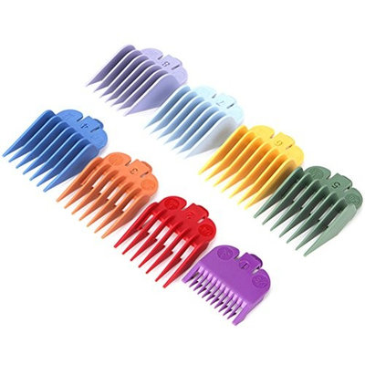 Frcolor 1 Box 8 Sizes Guide Comb Set, Different Color Clipper Spare Parts Haircut Accessories Guide Comb Attachment for Barber