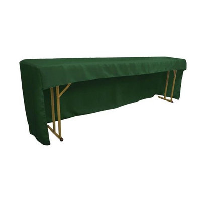 LA Linen TCpop-OB-fit-96x18x30-GreenHuP20 Open Back Polyester Poplin Fitted Tablecloth for Classroom Tables Hunter Green