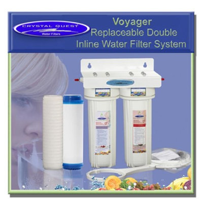 Crystal Quest CQE-IN-00308 Voyager Replaceable Double Inline Water Filter System-Ultimate